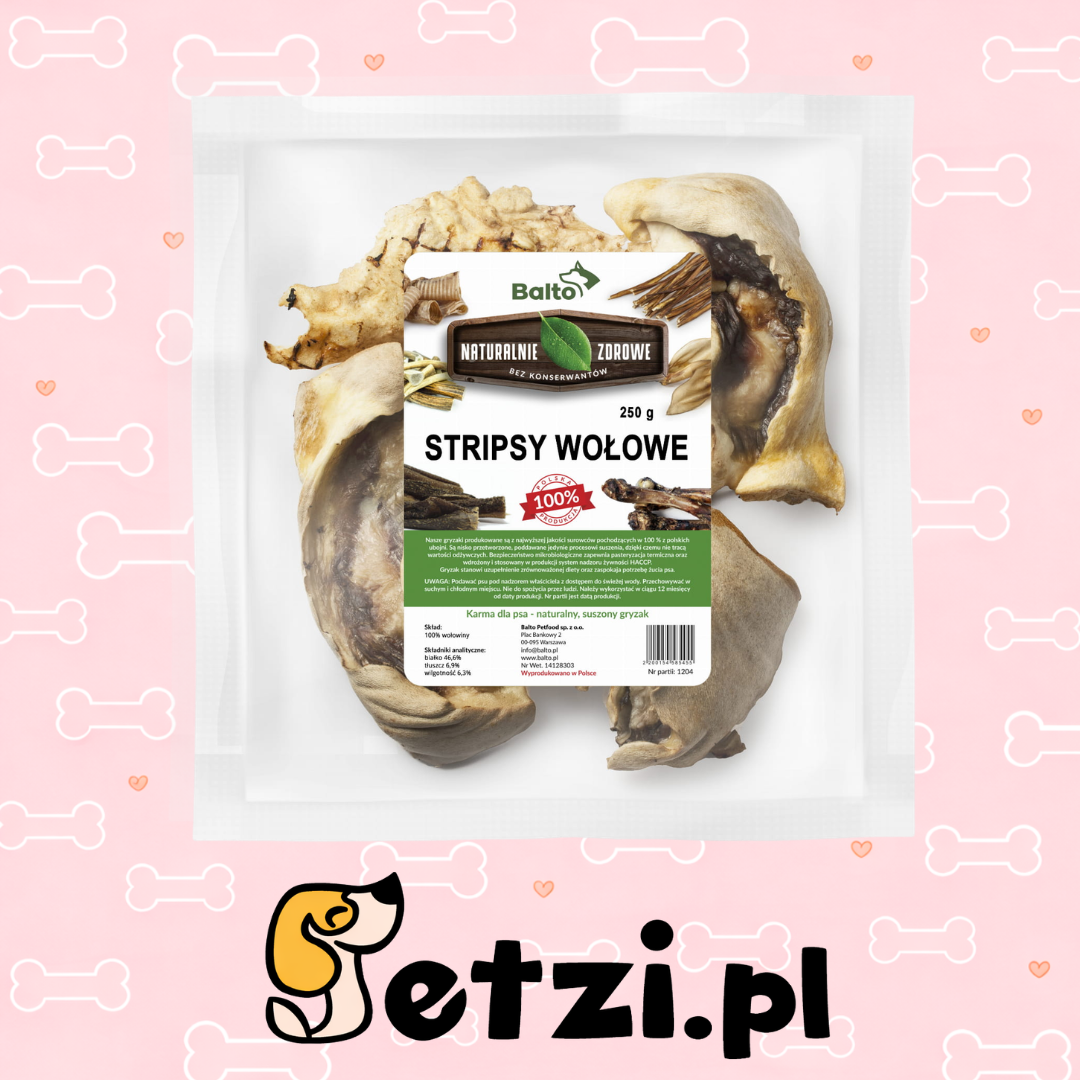 BALTO GRYZAK DLA PSA STRIPSY WOŁOWE 250G