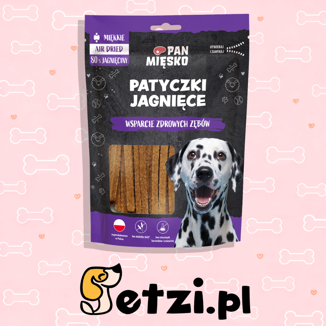 PAN MIĘSKO PRZYSMAKI DLA PSA PATYCZKI JAGNIĘCE 80G