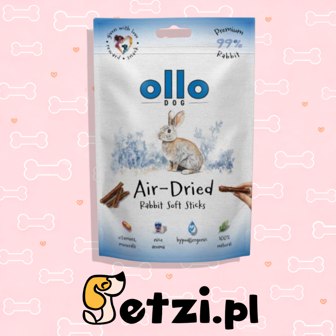 OLLO AIR DRIED PRZYSMAKI DLA PSA RABBIT STICK 80G
