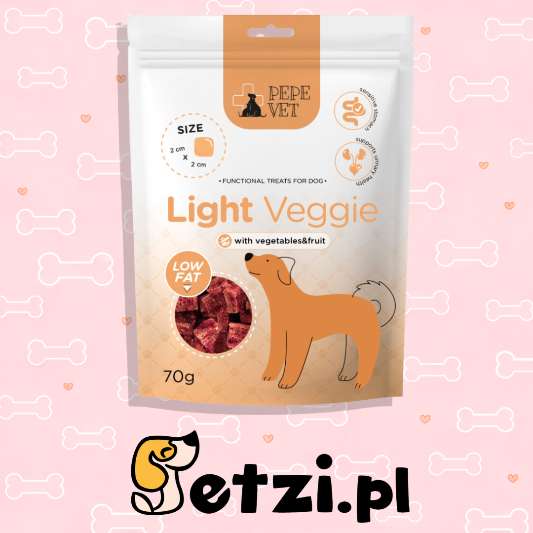 PAKA ZWIERZAKA PEPE VET PRZYSMAKI DLA PSA LIGHT VEGGIE 70G