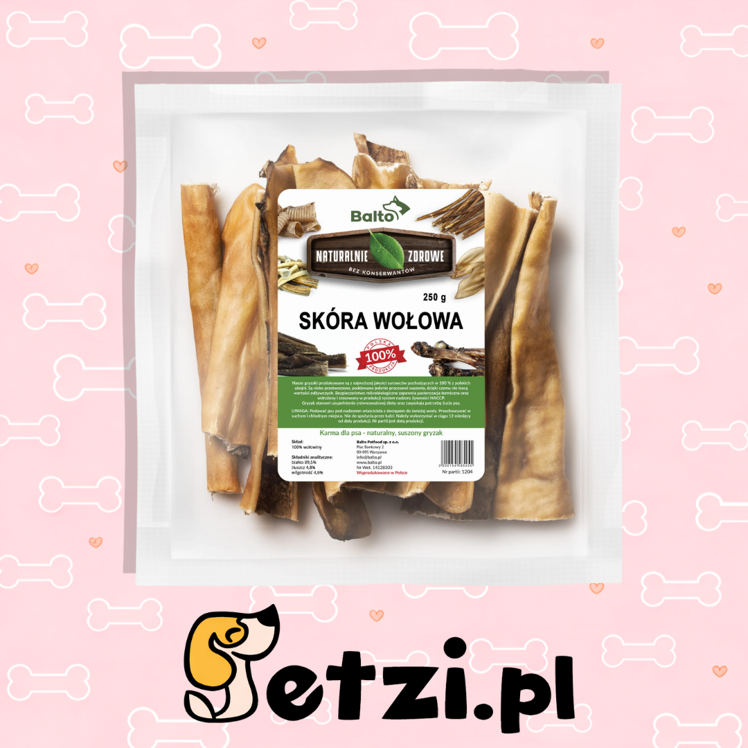 BALTO GRYZAK DLA PSA SKÓRA WOŁOWA 250G