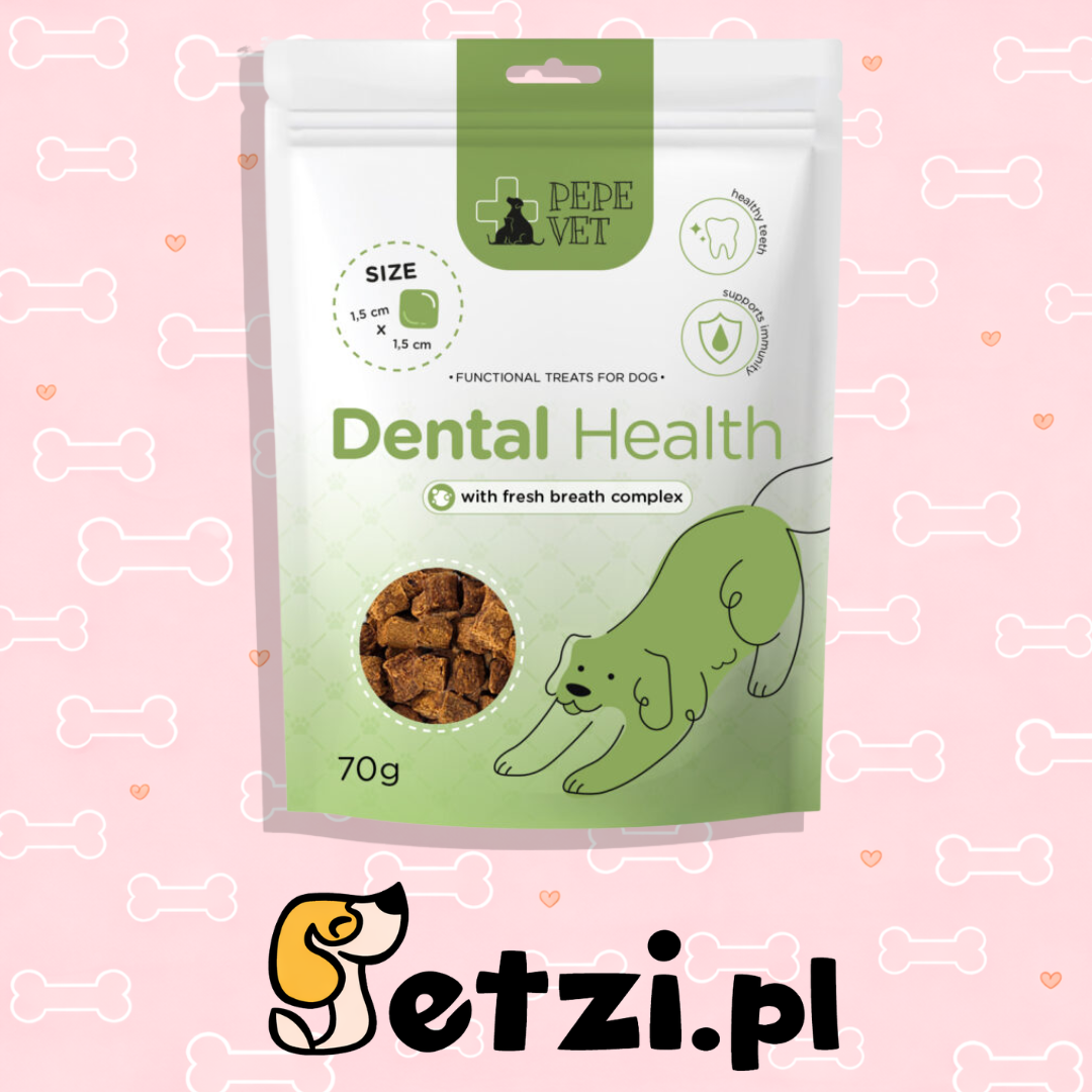 PAKA ZWIERZAKA PEPE VET PRZYSMAKI DLA PSA DENTAL HEALTH 70G