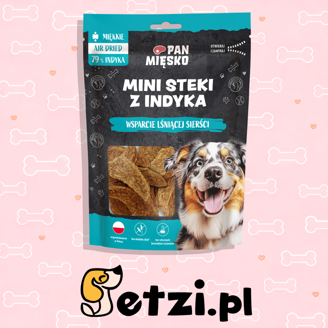 PAN MIĘSKO PRZYSMAKI DLA PSA MINI STEKI Z INDYKA 80G