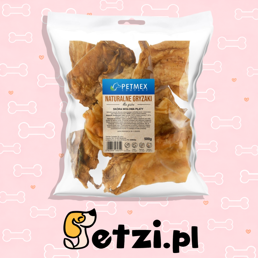 PETMEX SKÓRA WOŁOWA PŁATY 500G
