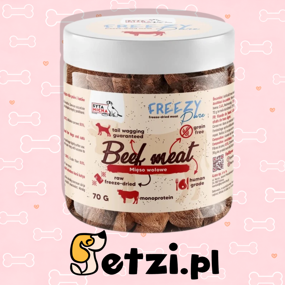 SYTA MICHA FREEZY PURE PRZYSMAKI DLA PSA LIO MIĘSO WOŁOWE 70G