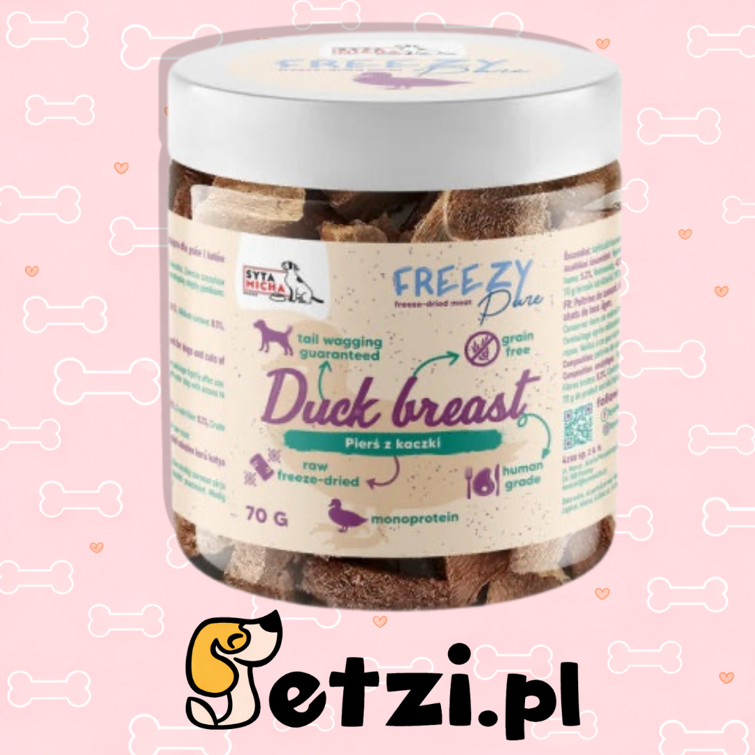 SYTA MICHA FREEZY PURE PRZYSMAKI DLA PSA LIO MIĘSO Z KACZKI 70G
