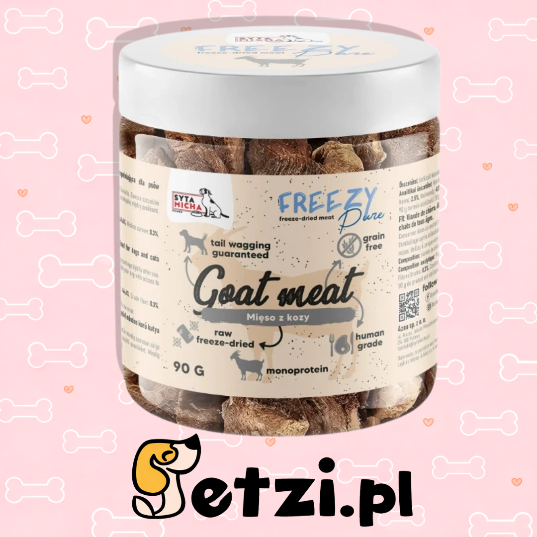 SYTA MICHA FREEZY PURE PRZYSMAKI DLA PSA LIO MIĘSO Z KOZY 90G