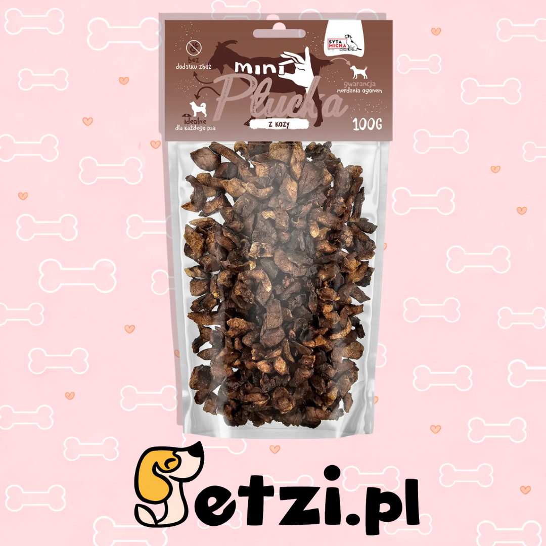 SYTA MICHA PRZYSMAKI DLA PSA MINI PŁUCKA KOZIE 100G