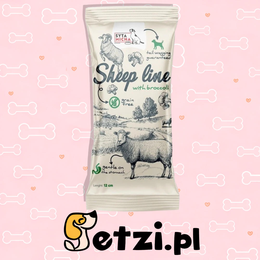 SYTA MICHA SHEEP LINE GRYZAK DLA PSA KOŚĆ OWCA Z BROKUŁEM 12CM