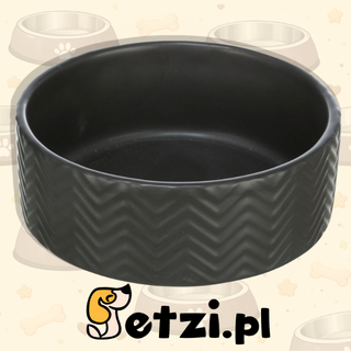 TRIXIE MISKA CERAMICZNA DLA PSA/KOTA CZARNY MAT 0.4 L/O 13 CM