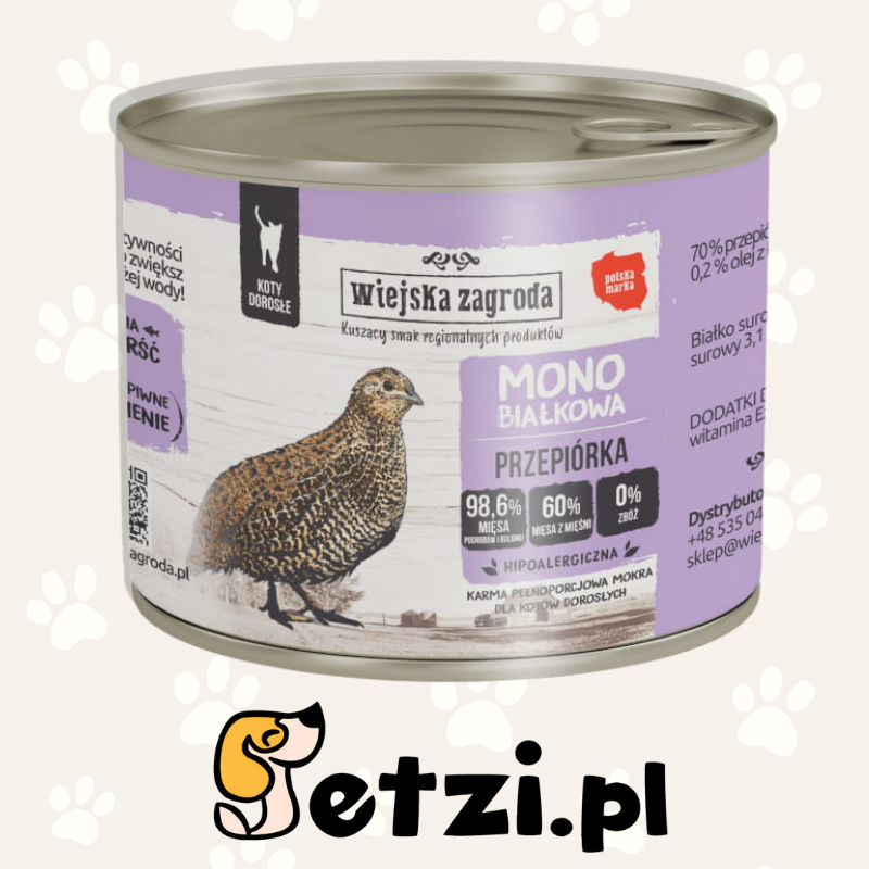 WIEJSKA ZAGRODA MONO MOKRA KARMA DLA KOTA PRZEPIÓRKA 200G