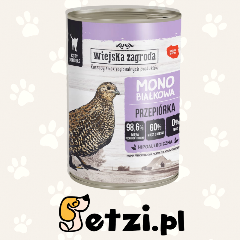 WIEJSKA ZAGRODA MONO MOKRA KARMA DLA KOTA PRZEPIÓRKA 400G