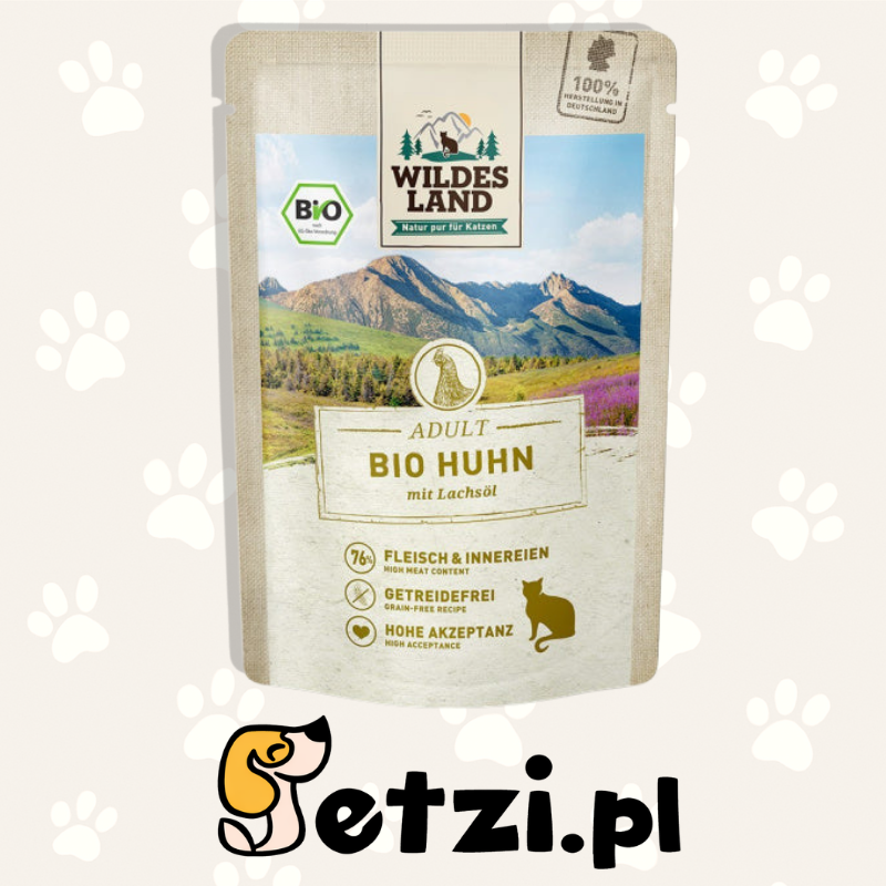 WILDES LAND MOKRA KARMA DLA KOTA BIO HUHN 85G