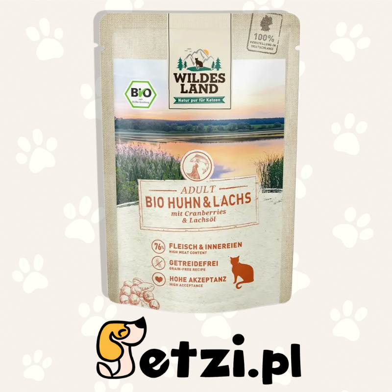 WILDES LAND MOKRA KARMA DLA KOTA BIO HUHN LACHS 85G