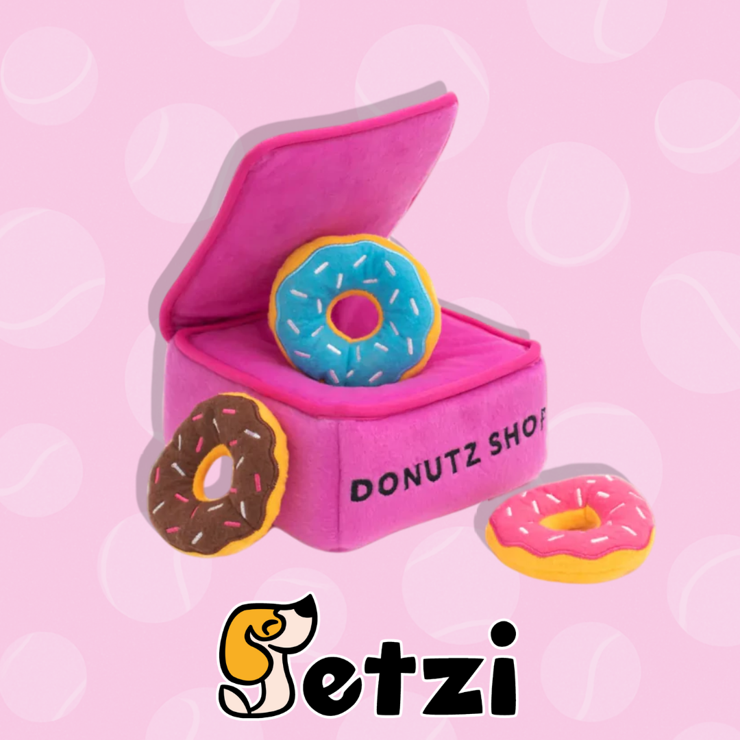 ZIPPY PAWS PLUSZOWA NORKA – PUDEŁKO DONUTÓW – INTERAKTYWNA ZABAWKA DLA PSA