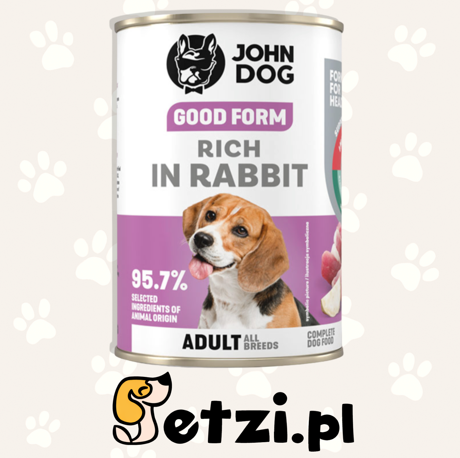 JOHN DOG GOOD FORM MOKRA KARMA DLA PSA BOGATA W KRÓLIKA 400G