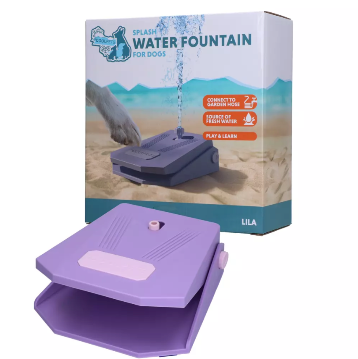 COOLPETS SPLASH WATER FOUNTAIN LILA