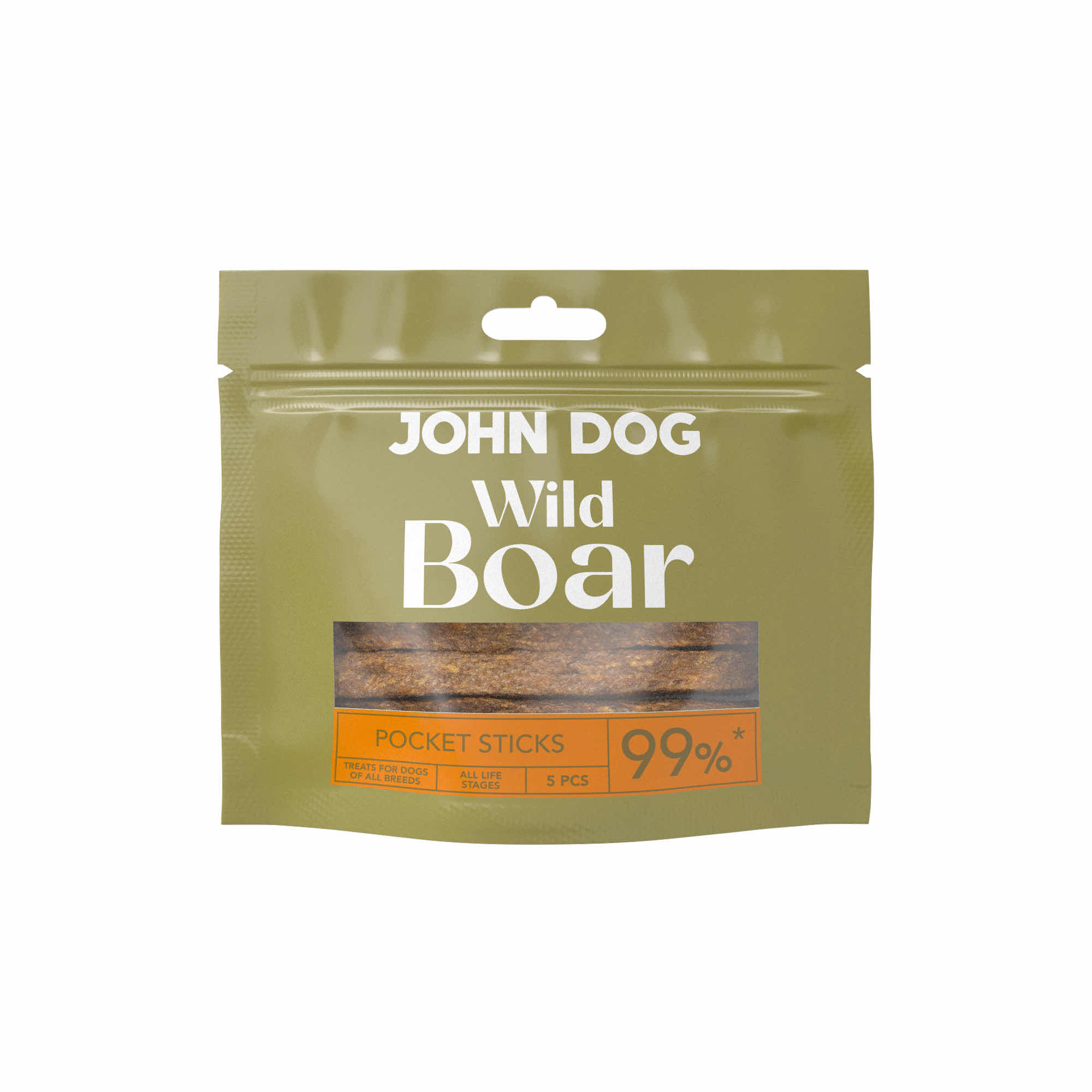 JOHN DOG PRZYSMAKI DLA PSA STICKS WILD POCKET Z DZIKA 5SZT