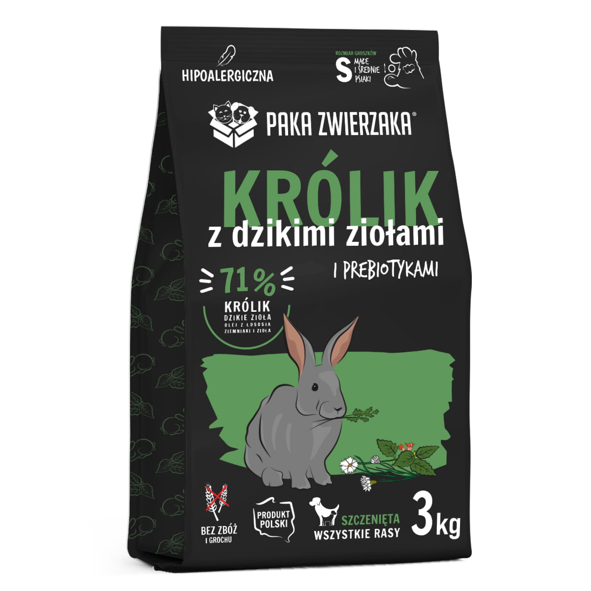 PAKA ZWIERZAKA KARMA SUCHA KRÓLIK Z DZIKIMI ZIOŁAMI PUPPY 3KG