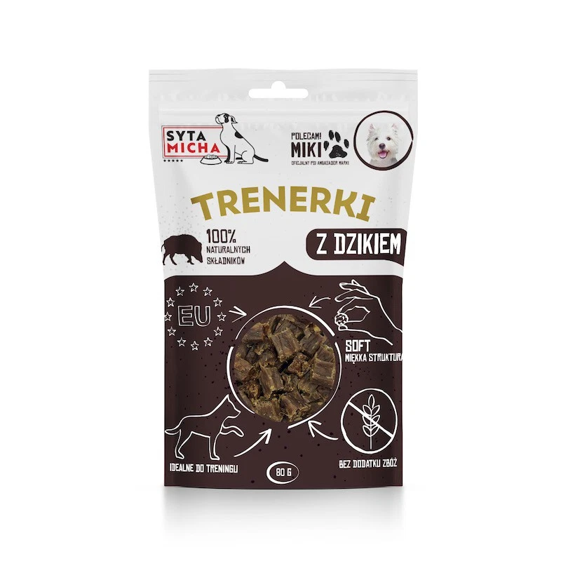 SYTA MICHA PRZYSMAKI DLA PSA TRENERKI Z DZIKA 80G