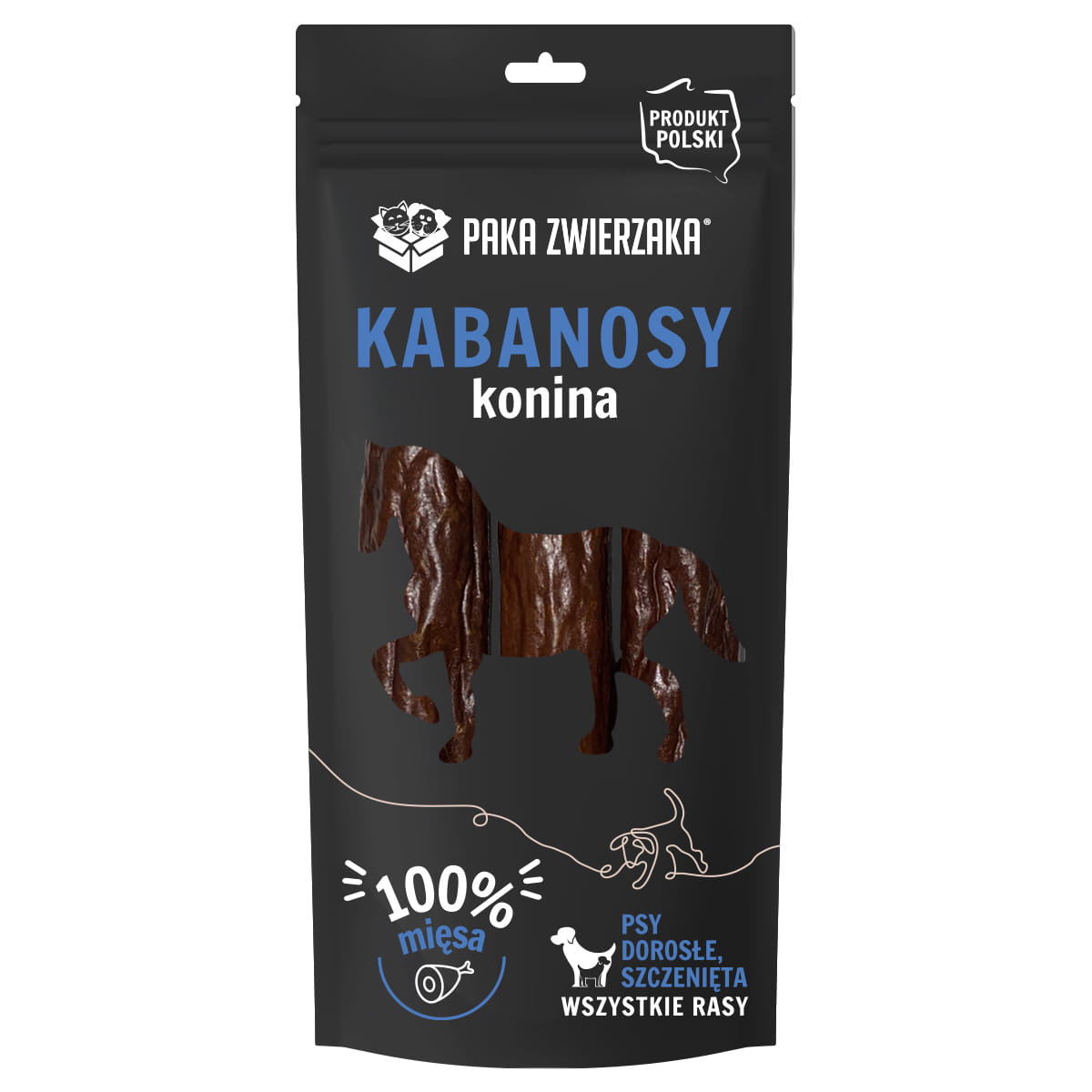 PAKA ZWIERZAKA PRZYSMAKI DLA PSA KABANOSY Z KONINY 3SZT