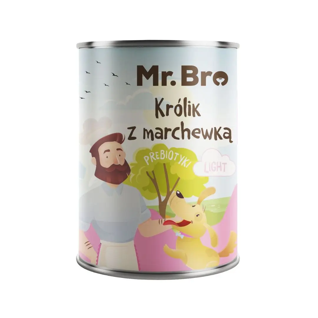 MR BRO MOKRA KARMA PIES LIGHT KRÓLIK Z MARCHEWKA I PREBIOTYKAMI 400G