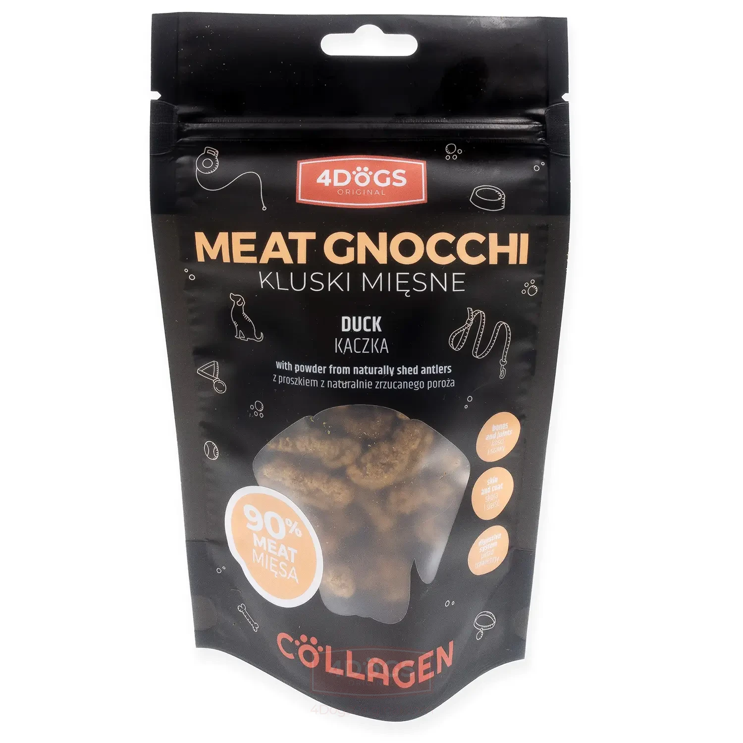 4DOGS COLLAGEN LINE KLUSKI MIĘSNE KACZKA 100G