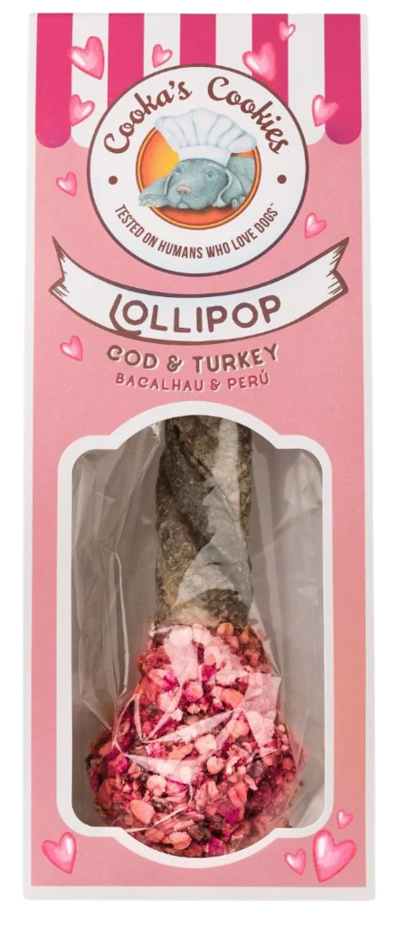 COOKAS COOKIES GRYZAK DLA PSA EDYCJA RÓŻOWA LOLLIPOP Z DORSZA I INDYKA 30G