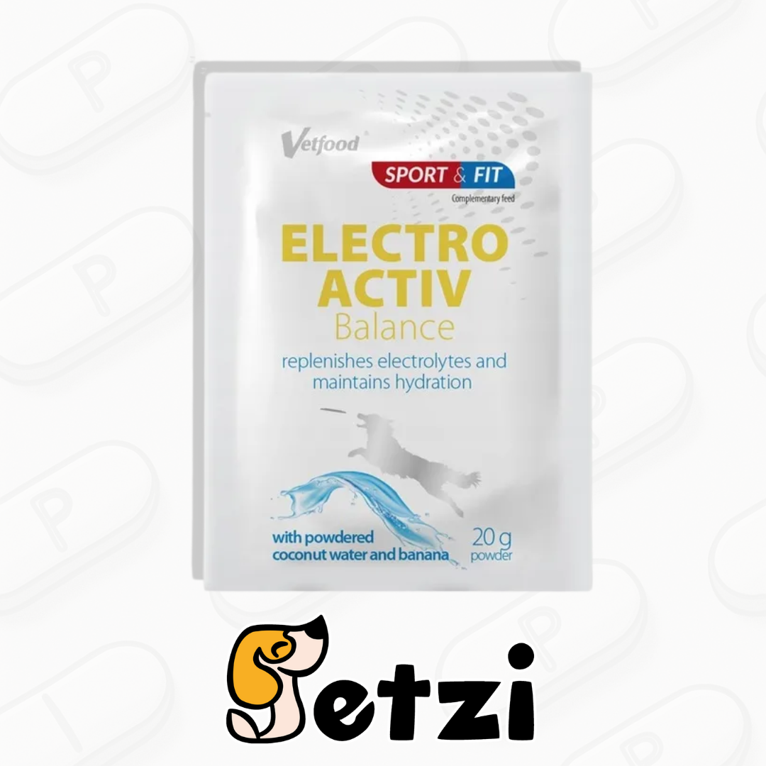VETFOOD ELECTROACTIV BALANCE - BANAN (SASZETKA 20G) - ELEKTROLITY DLA PSA