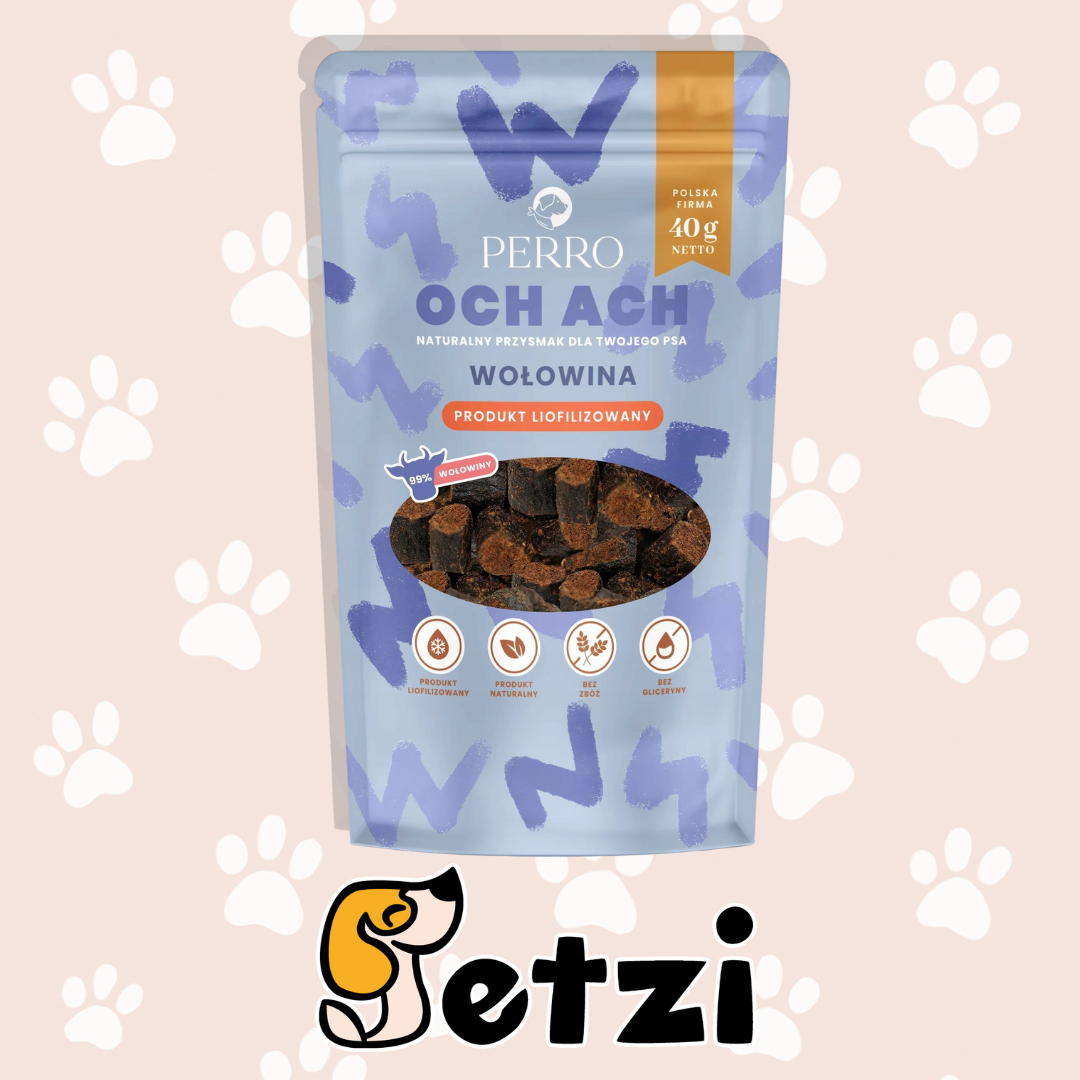 PERRO OCH ACH – PRZYSMAKI LIOFILIZOWANE DLA PSA, 40 G – RÓŻNE SMAKI