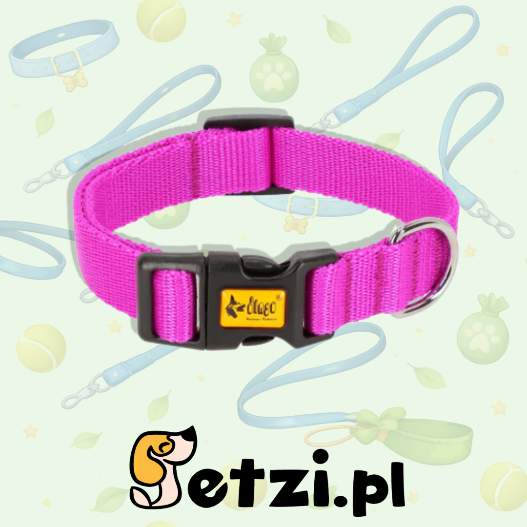 DINGO OBROŻA DLA PSA REGULOWANA SZER. 1,6CM (20-32CM) RÓŻOWA