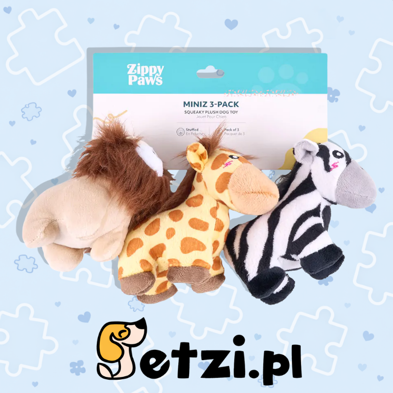 ZIPPY PAWS MINIZ 3PACK JUNGLE SAFARI