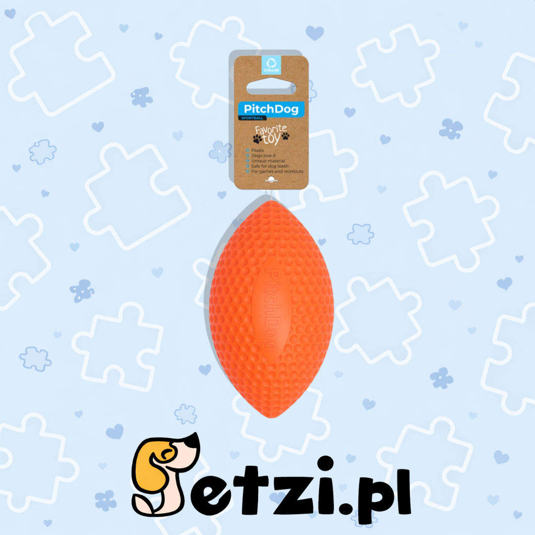 PITCHDOG PIŁKA SPORTOWA, ŚREDNICA 9 CM POMARAŃCZOWY