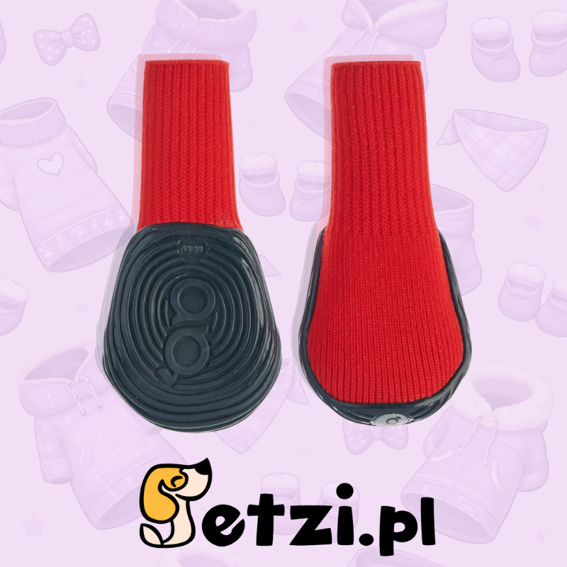 GOOEEZ REGULAR DOG BOOTS (2-PACK) 2XL RED/BLACK - BUCIKI DLA PSIAKA