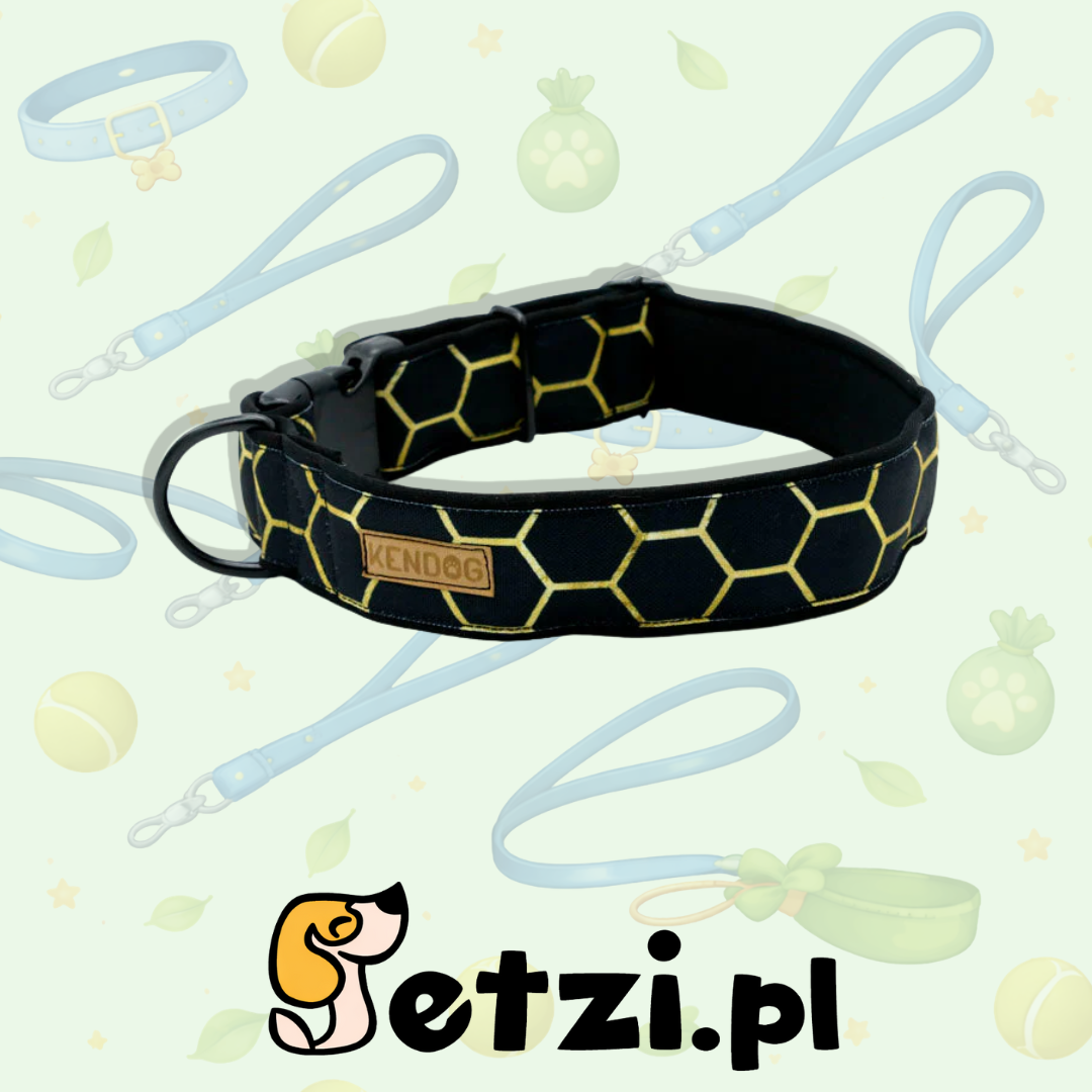 KENDOG OBROŻA DLA PSA CZARNE PLASTRY MIODU 4CM M