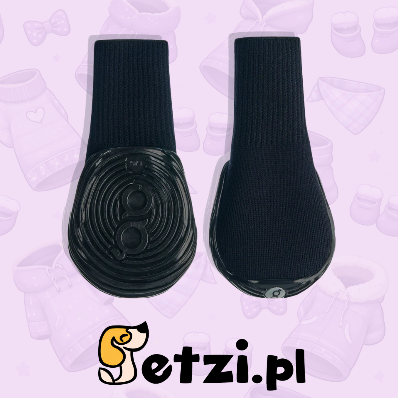 GOOEEZ REGULAR DOG BOOTS (2-PACK) XS BLACK/BLACK - BUCIKI DLA PSIAKA