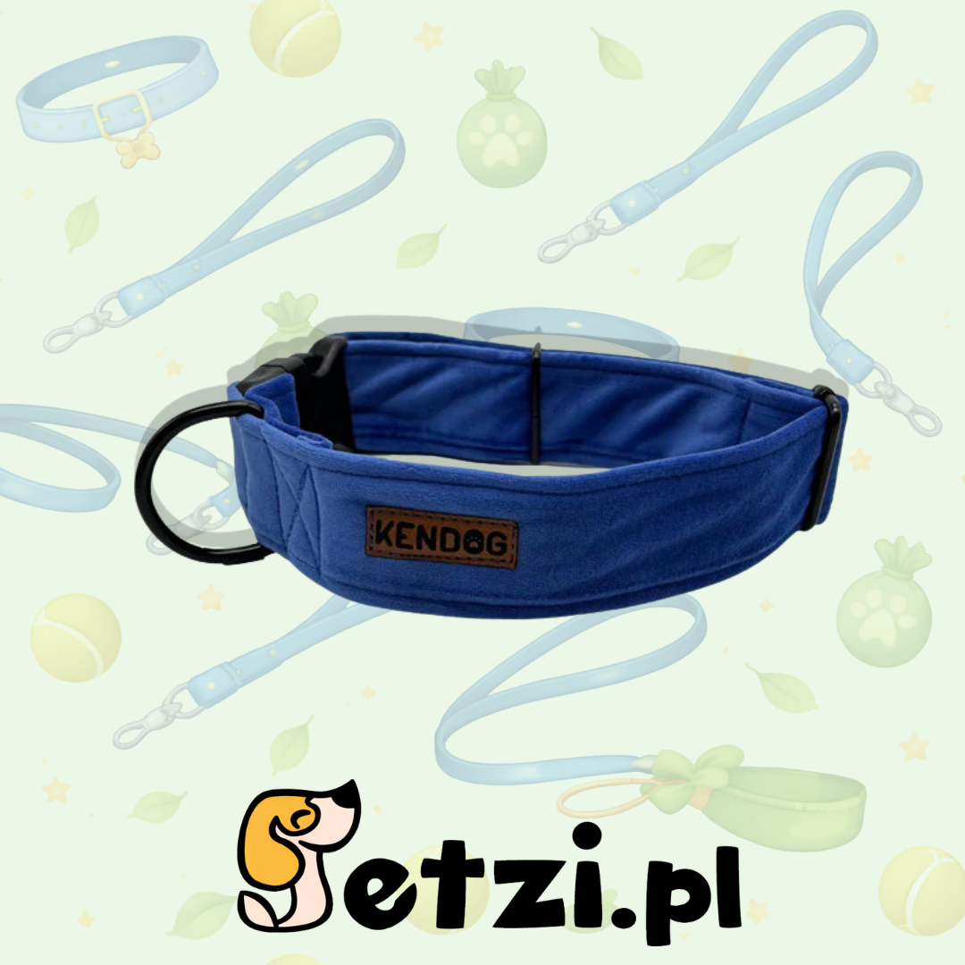 KENDOG OBROŻA DLA PSA VELVET INDYGO 4CM M