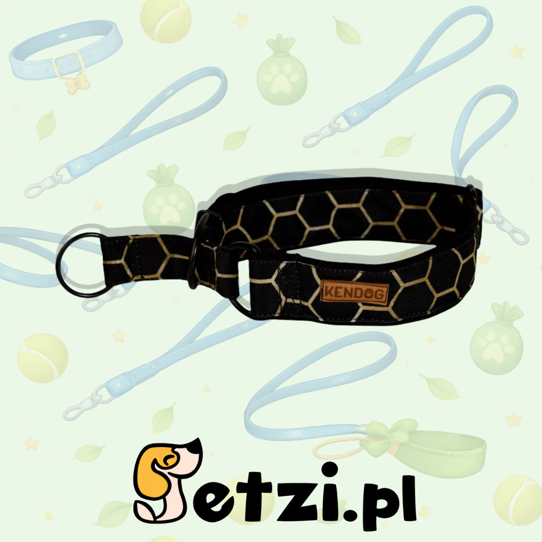 KENDOG OBROŻA DLA PSA PÓŁZACISKOWA CZARNE PLASTRY MIODU 2CM M