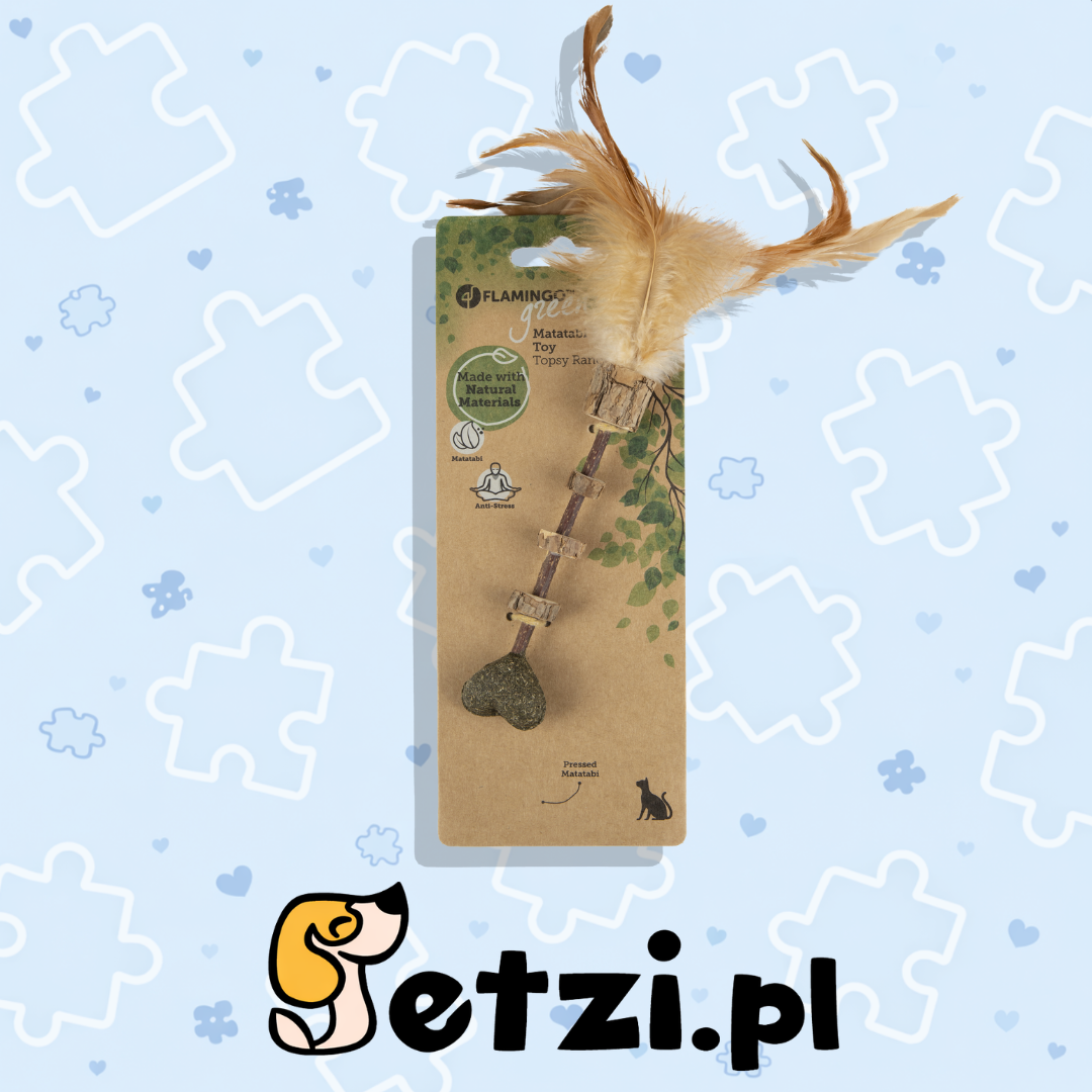 FLAMINGO CT TOPSY STICK WOOD + HEART MATATABI NATURE 25CM