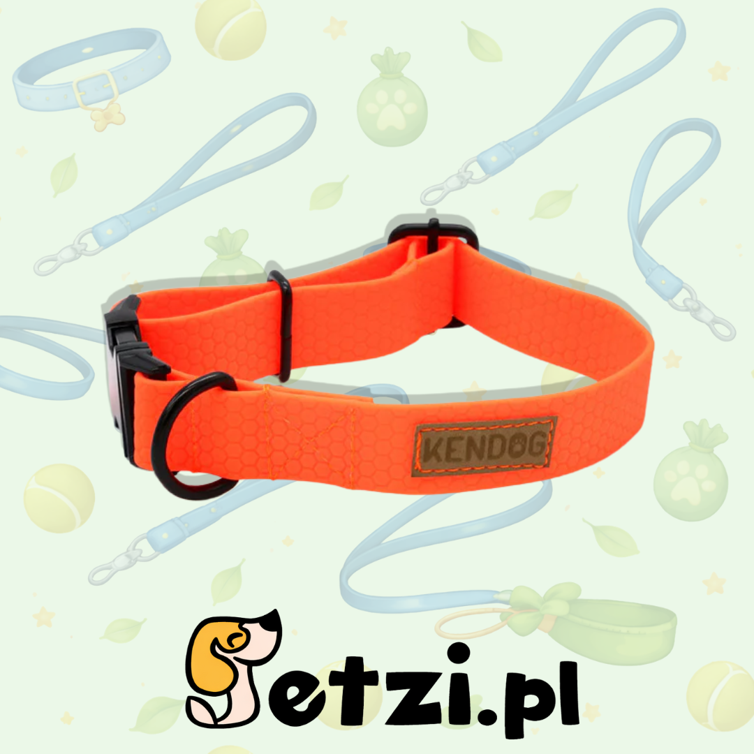 KENDOG OBROŻA DLA PSA PVC/TPU ORANGE NEON M