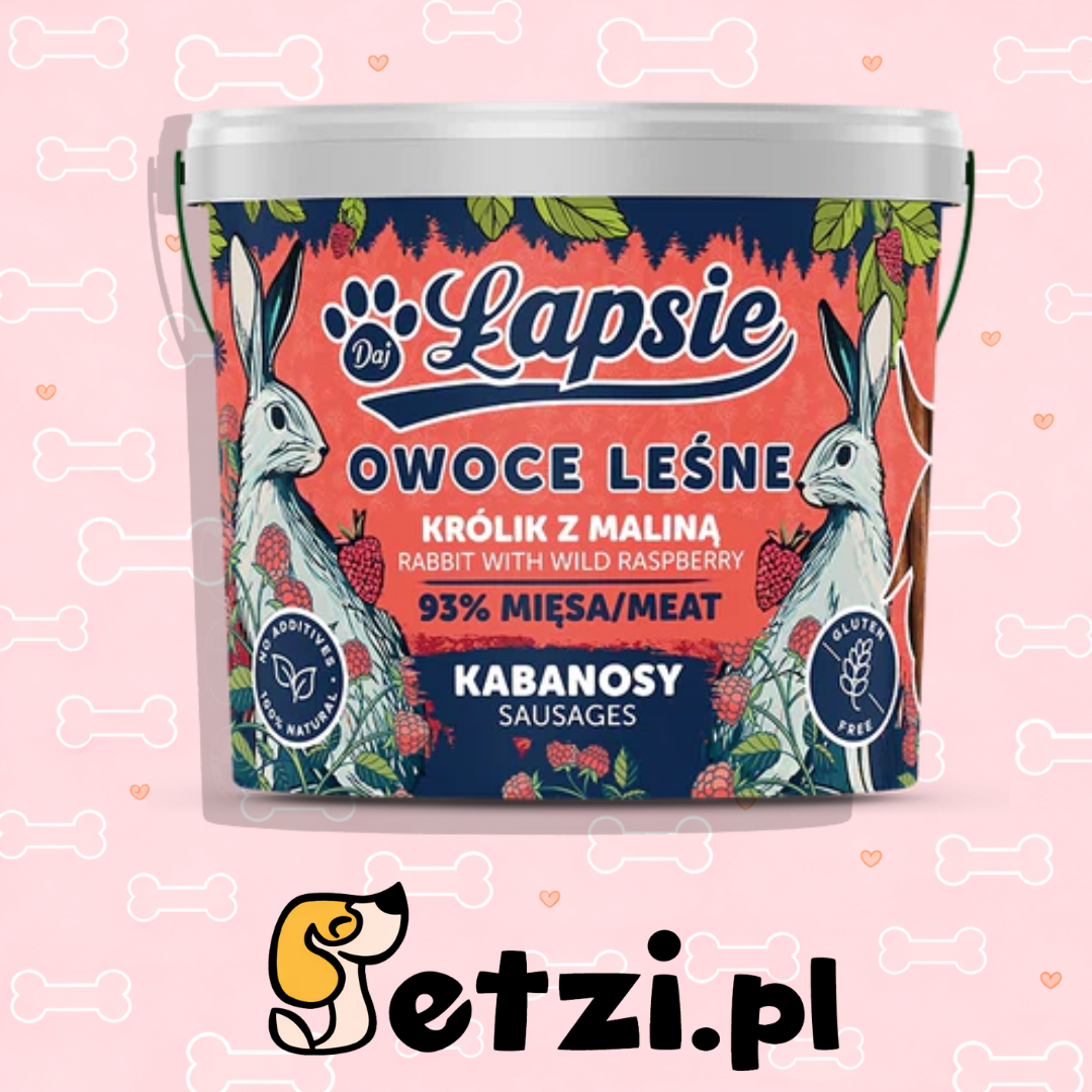ŁAPSIE OWOCE LASU KABANOSY KRÓLIK Z MALINĄ 160G