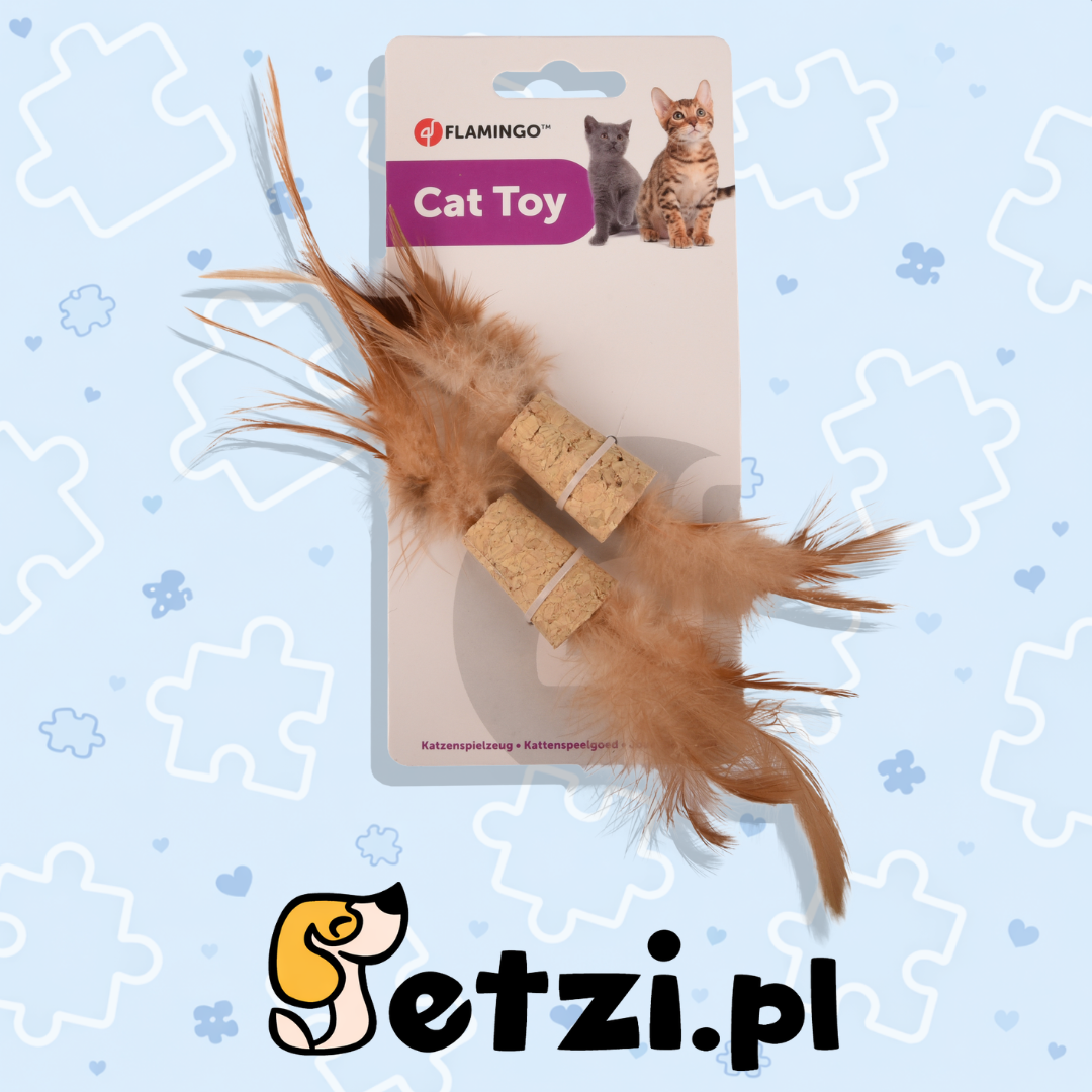 FLAMINGO CT ROLLER BUSE CORK + 2 FEATHERS 27CM