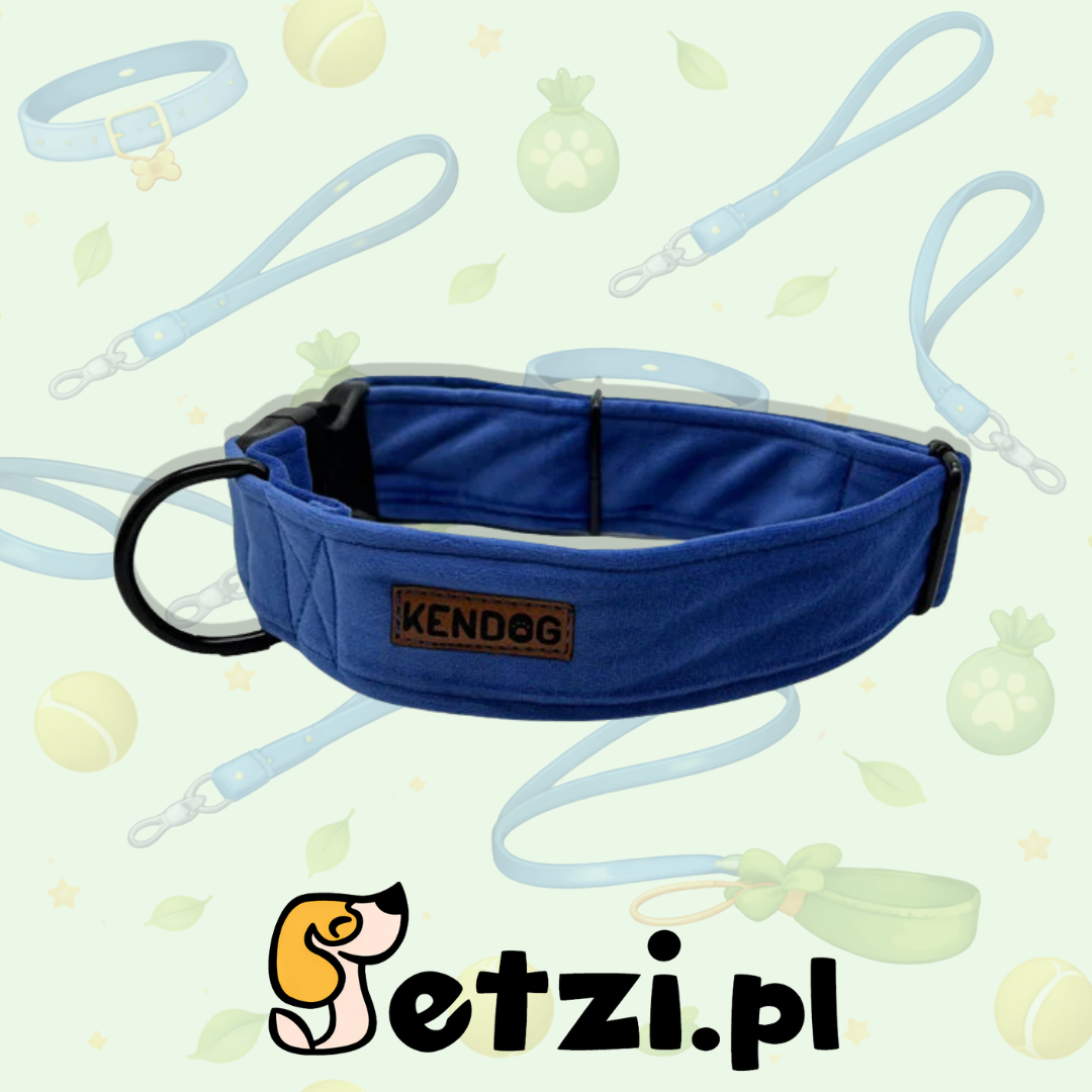 KENDOG OBROŻA DLA PSA VELVET INDYGO 1,5CM XS