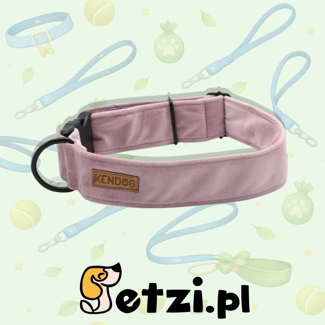 KENDOG OBROŻA DLA PSA VELVET PINK 4CM M