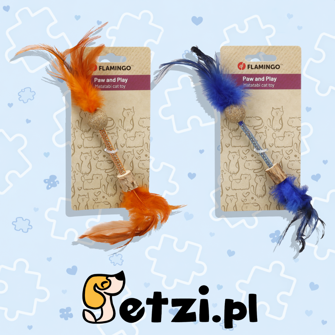 FLAMINGO CT BOLEO + MATATABI + CATNIP ORANGE/BLUE 9CM