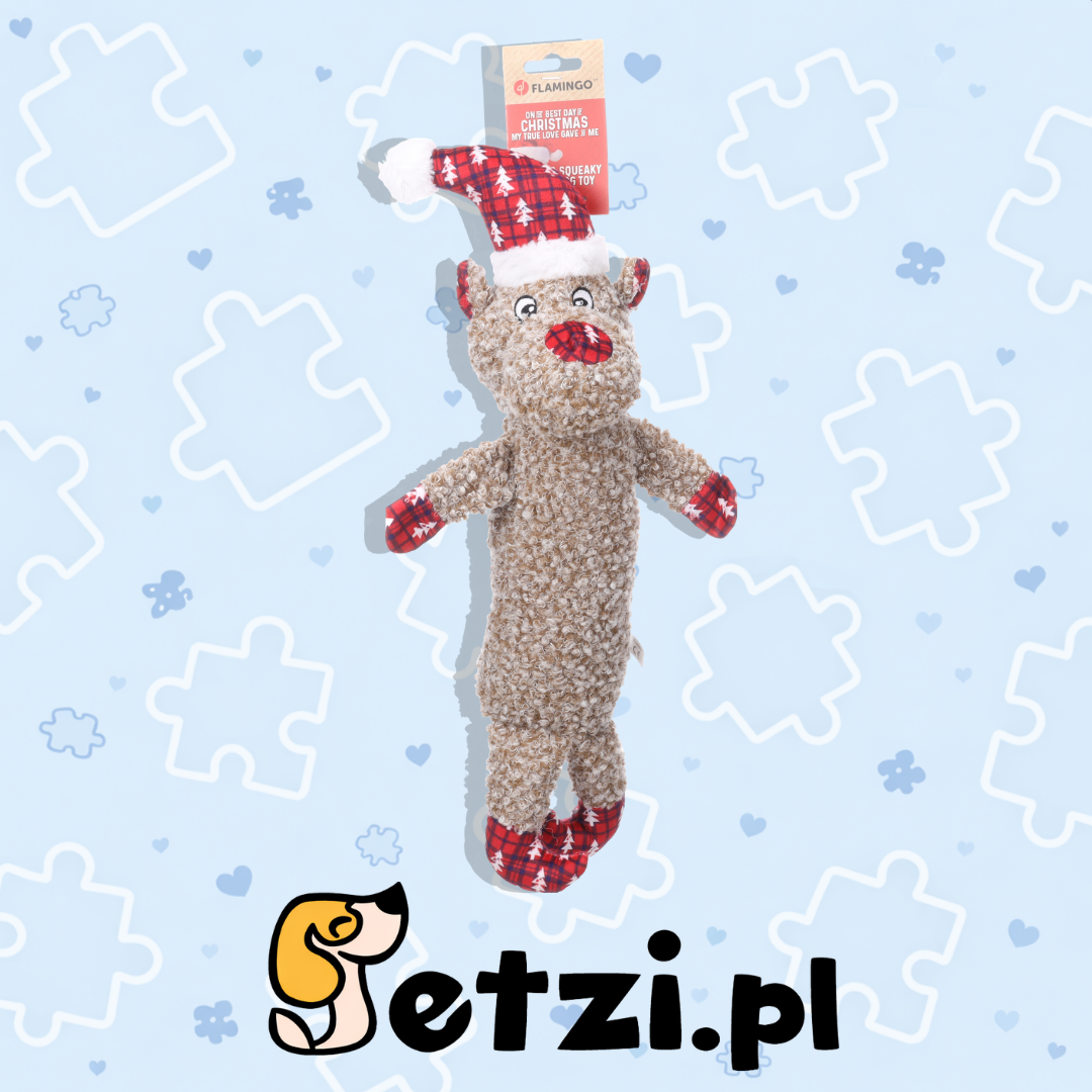 FLAMINGO CHRISTMAS TOY KROLA REINDEER LONG BODY BROWN 19X12X45CM