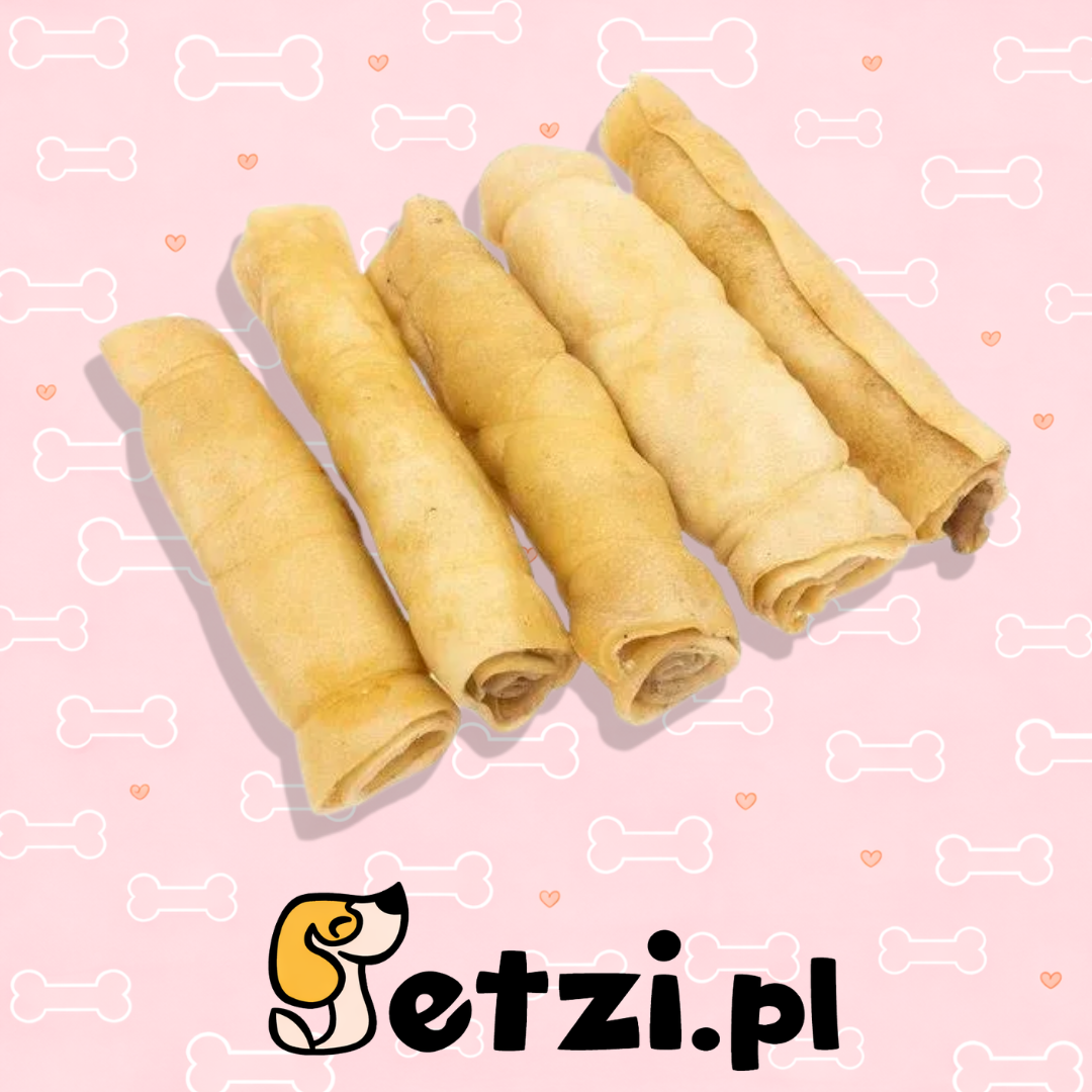 4DOGS SKÓRA JAGNIĘCA ROLLO 15CM 5SZT