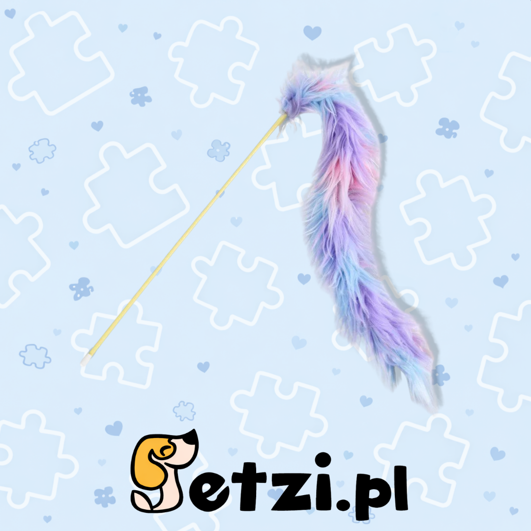 BUBA ZABAWKA DLA KOTA WĘDKA Z DŁUGIM OGONEM