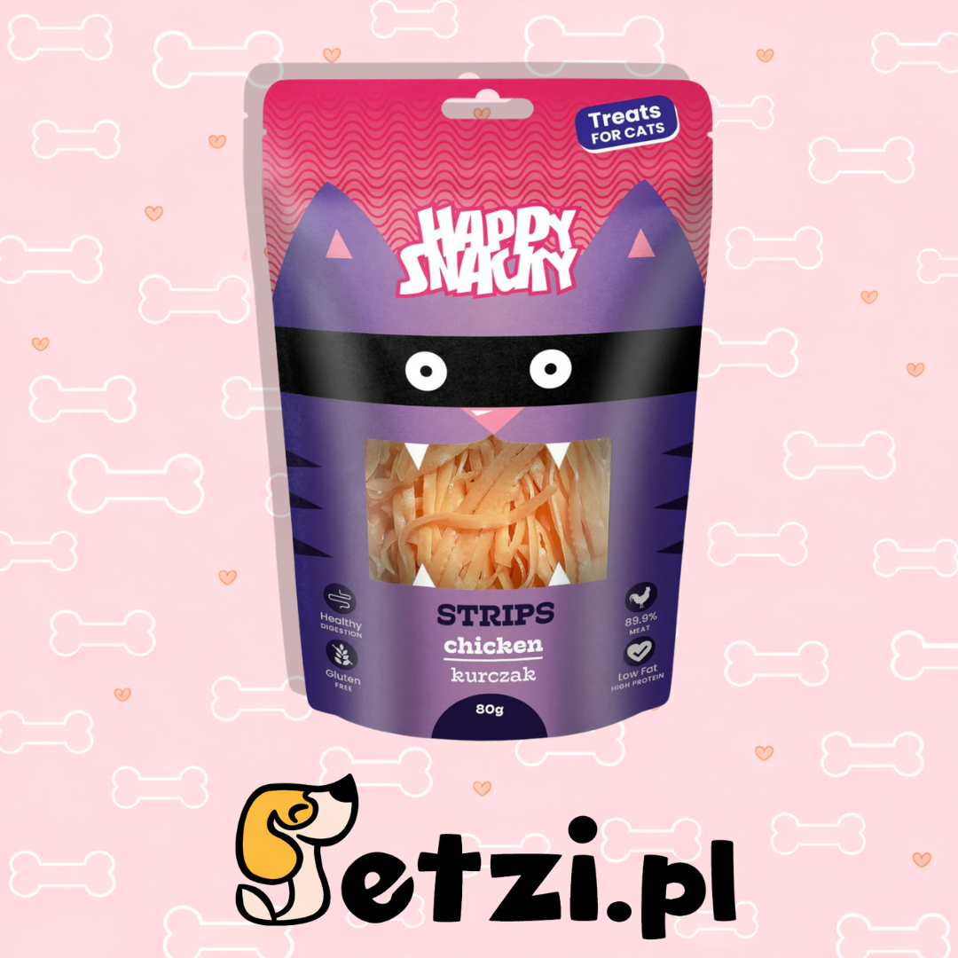 HAPPY SNACKY MINI PASKI Z KURCZAKA DLA KOTA 80G