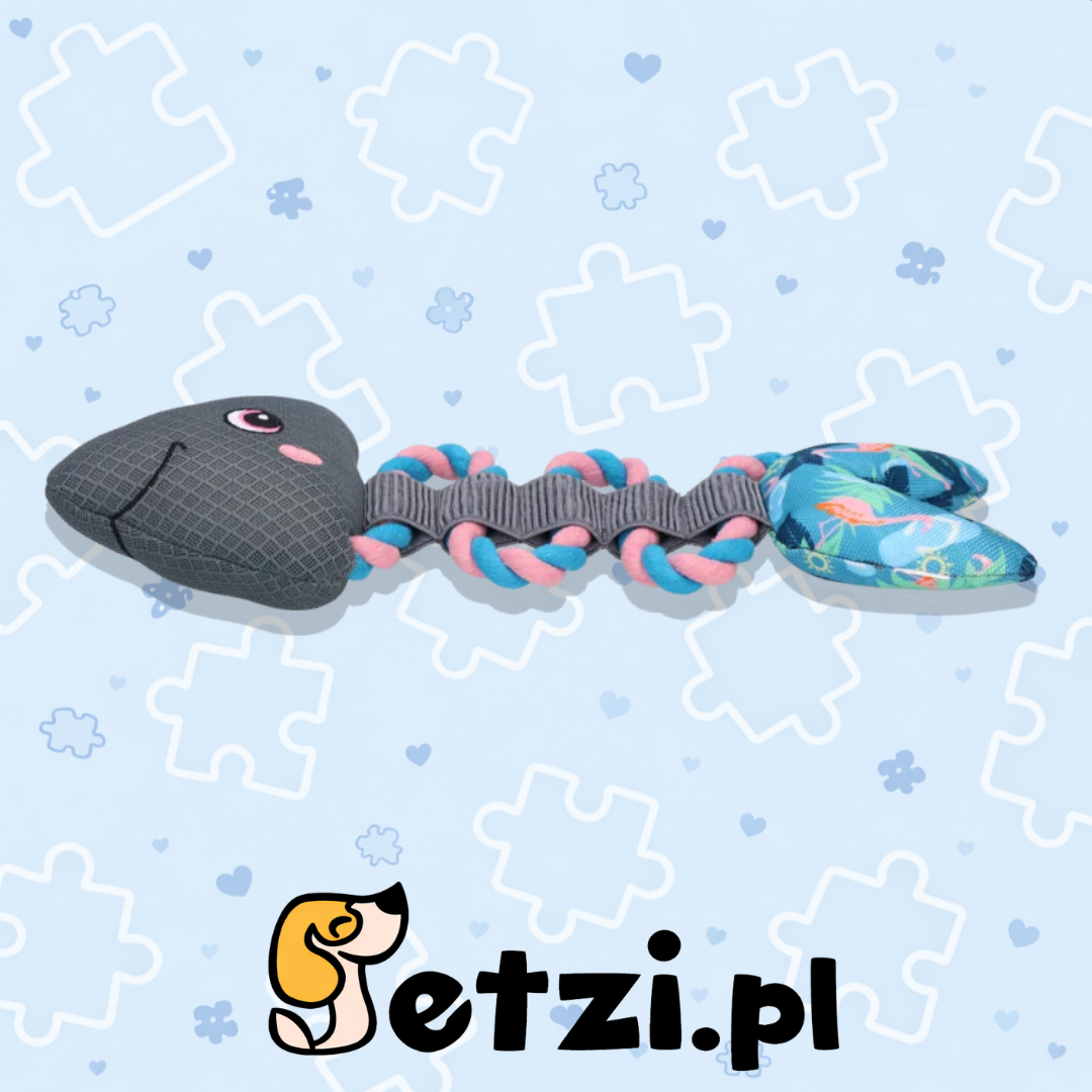 COOLPETS PULL ME! FISHY ROPE FLAMINGO